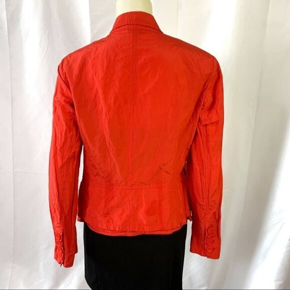 RIANI RED CHIFFON BLAZER SINGLE BREAST JACKET MADE IN POLAND SIZE 12 - Picture 4 of 10